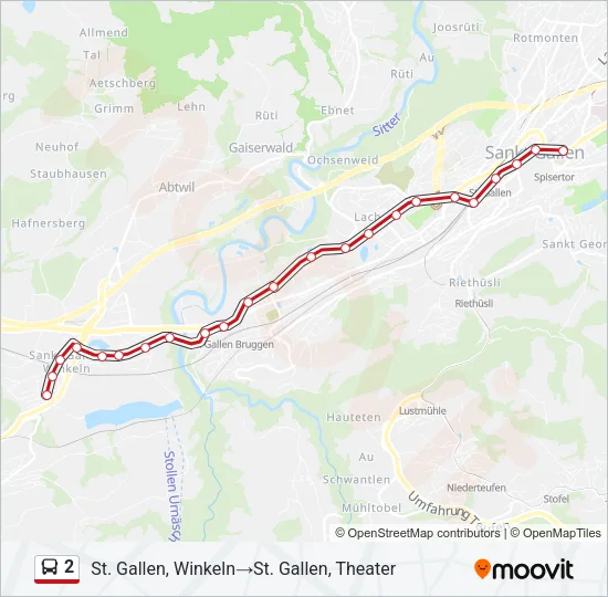 2 Bus Line Map