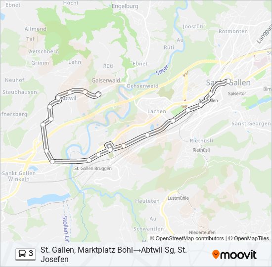 3 Bus Line Map