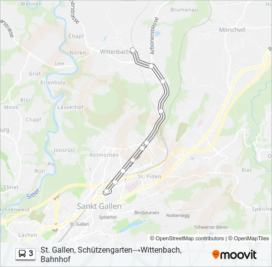 3 Bus Line Map