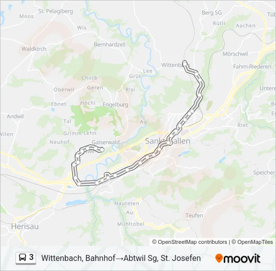 3 Bus Line Map