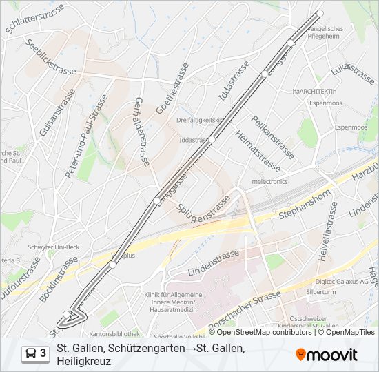 3 Bus Line Map