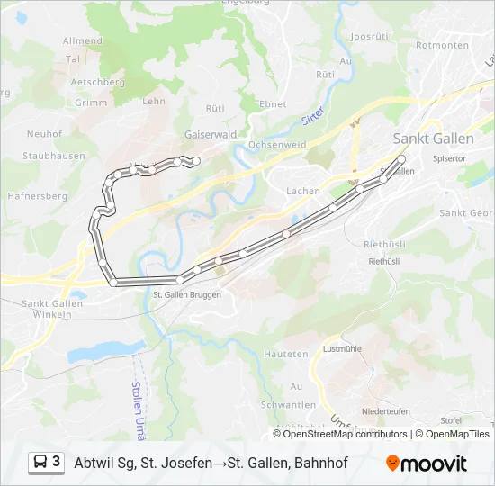 3 Bus Line Map