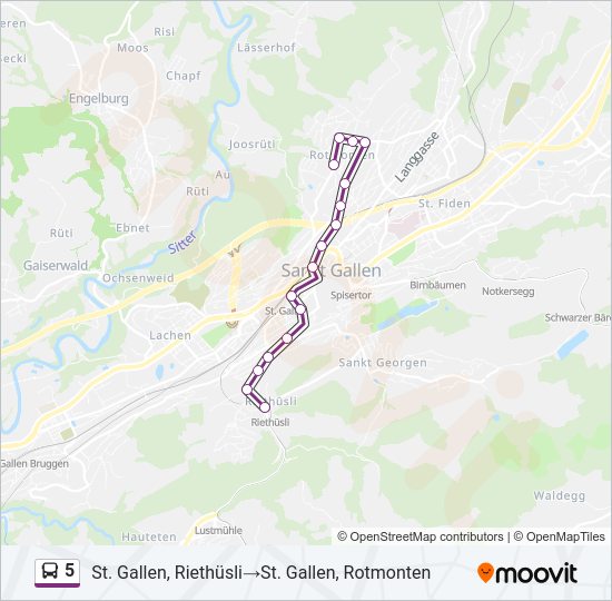 5 Bus Line Map