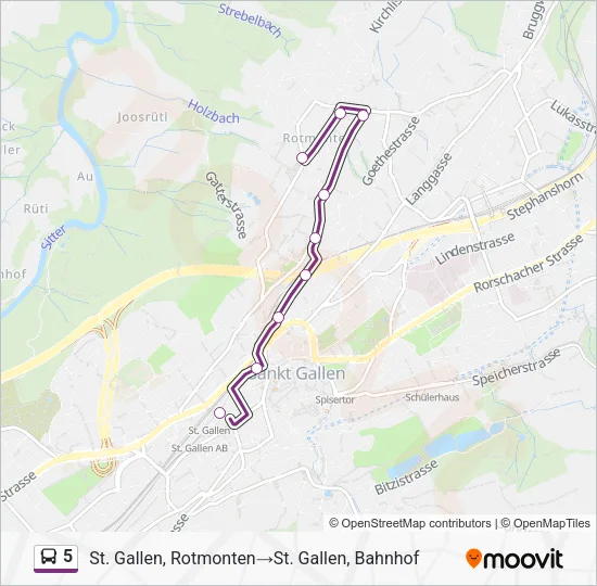 5 Bus Line Map