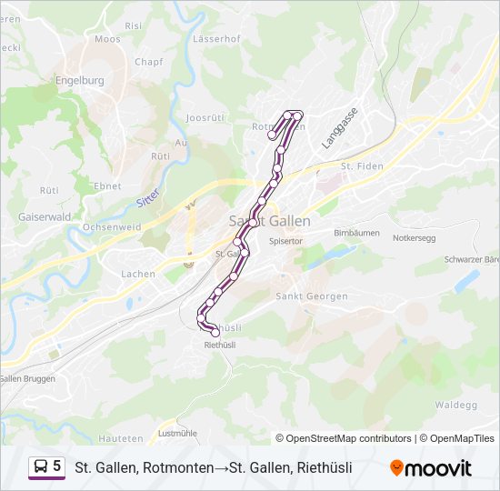 5 Bus Line Map