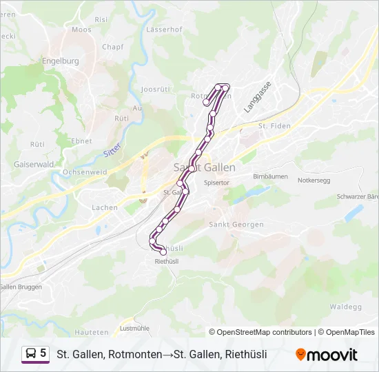 5 Bus Line Map