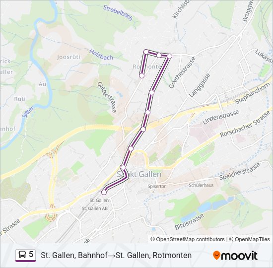 5 Bus Line Map