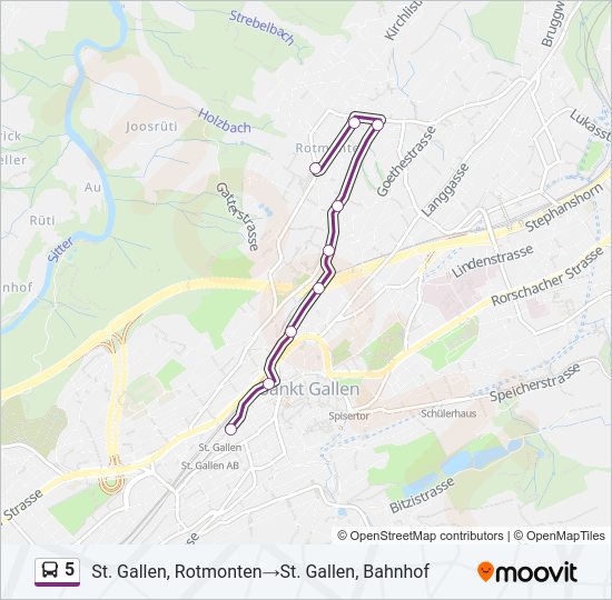 5 Bus Line Map