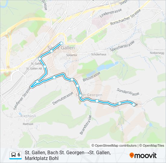 6 Bus Line Map