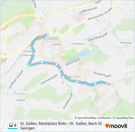 6 Bus Line Map