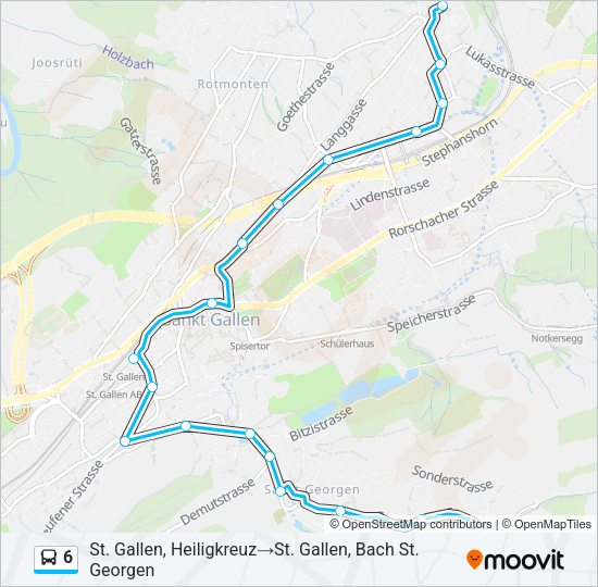 6 Bus Line Map