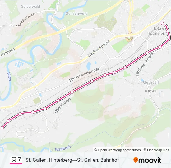 Plan de la ligne 7 de bus
