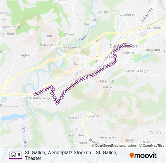 8 Bus Line Map