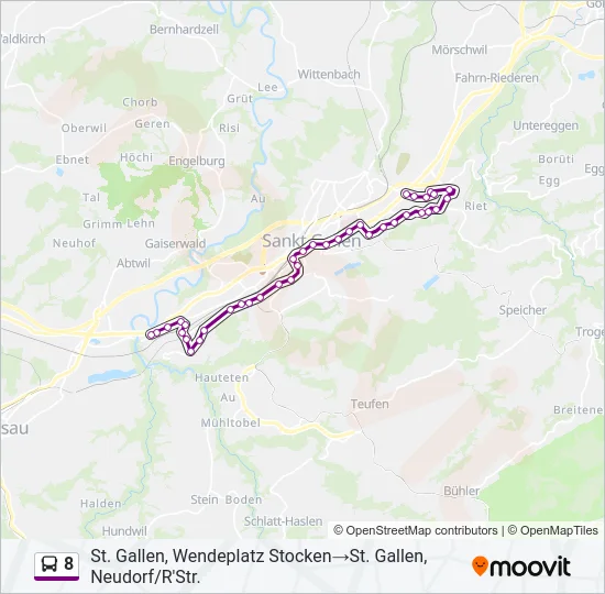 8 Bus Line Map