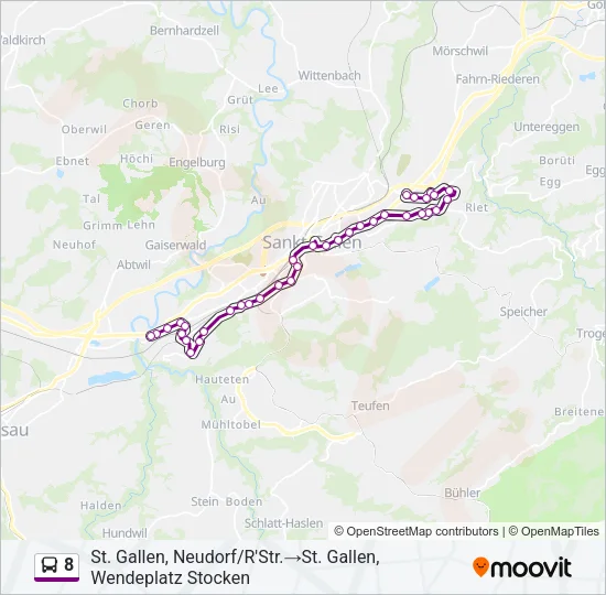 8 Bus Line Map