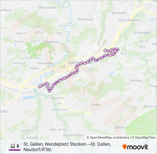 8 Bus Line Map