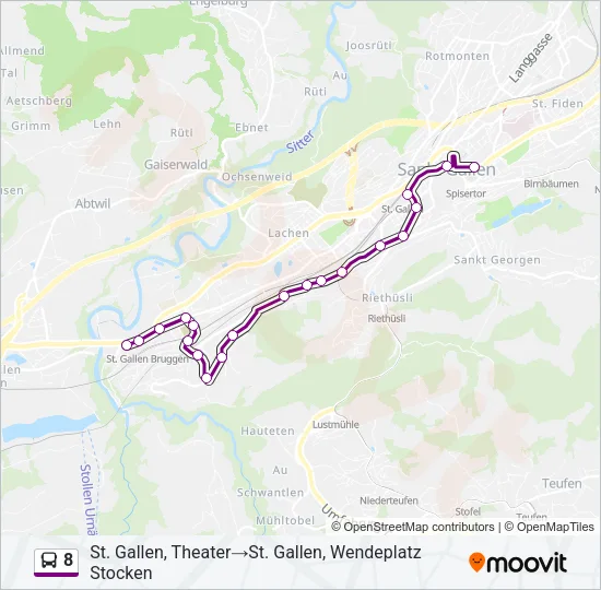 8 Bus Line Map