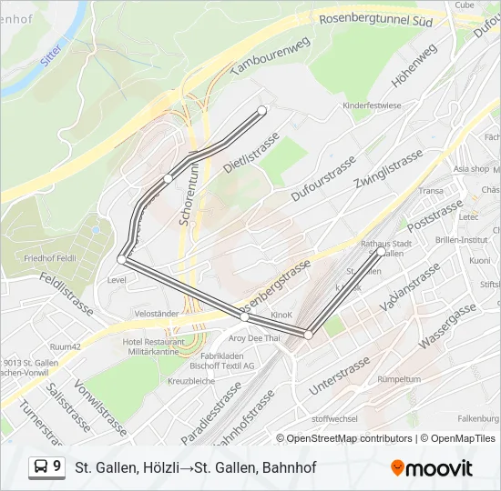 9 Bus Line Map