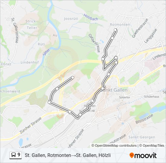 9 Bus Line Map
