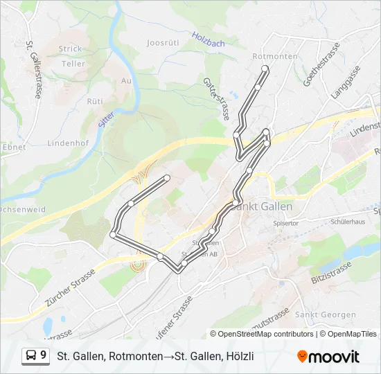 9 Bus Line Map