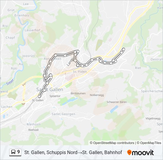 9 Bus Line Map