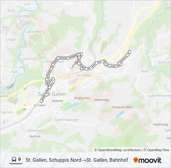9 Bus Line Map