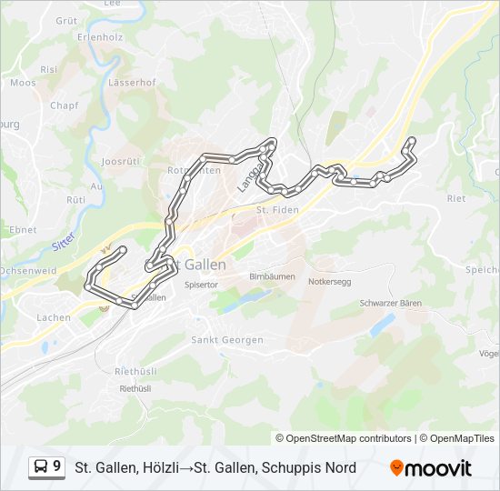 9 Bus Line Map