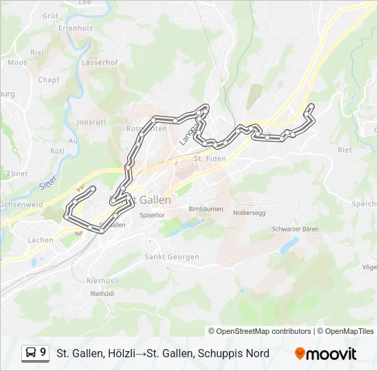 9 Bus Line Map
