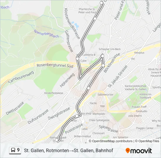 9 Bus Line Map