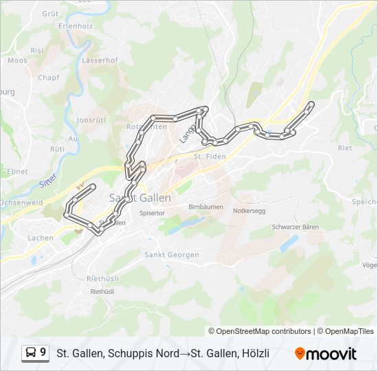 9 Bus Line Map