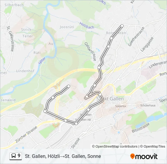 9 Bus Line Map