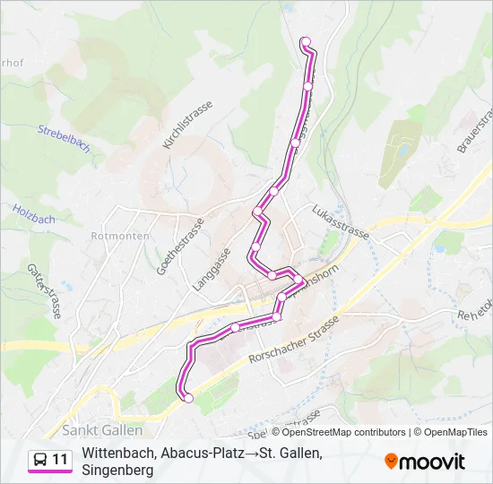 11 Bus Line Map