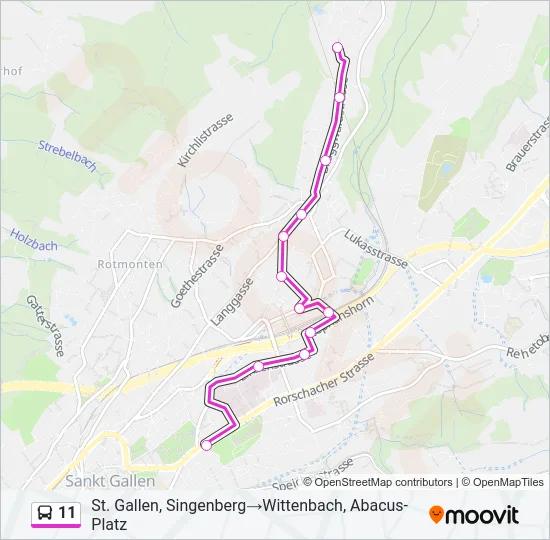 11 Bus Line Map