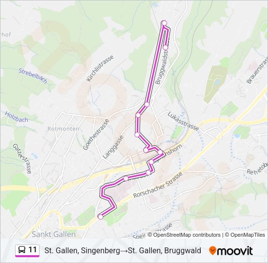 11 Bus Line Map