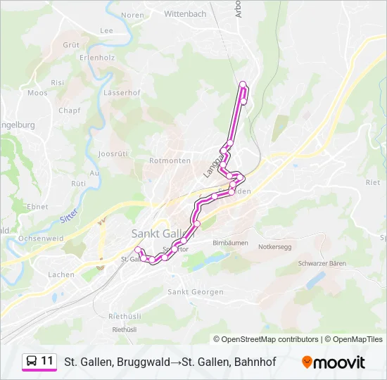 11 Bus Line Map