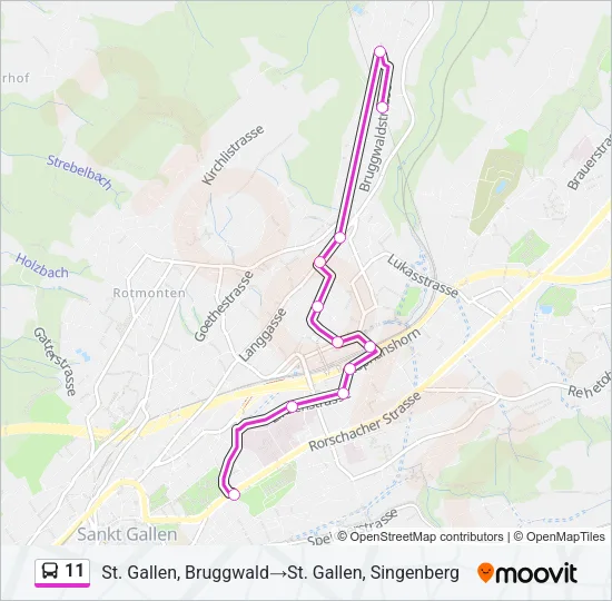 11 Bus Line Map