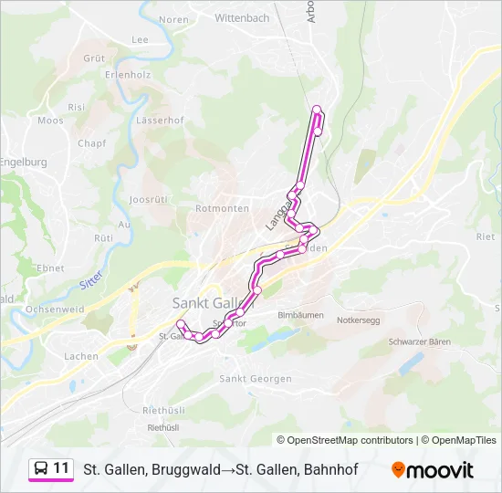 11 Bus Line Map