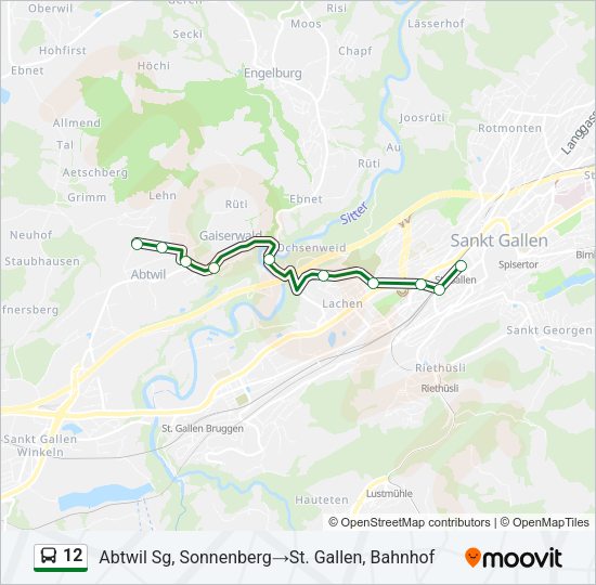 12 Bus Line Map