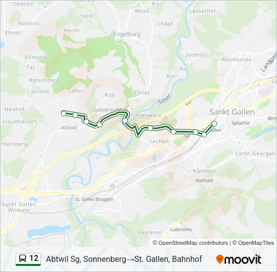 12 Bus Line Map