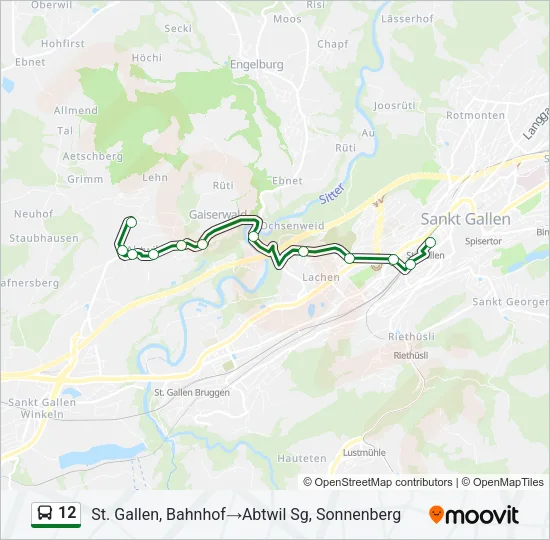 12 Bus Line Map