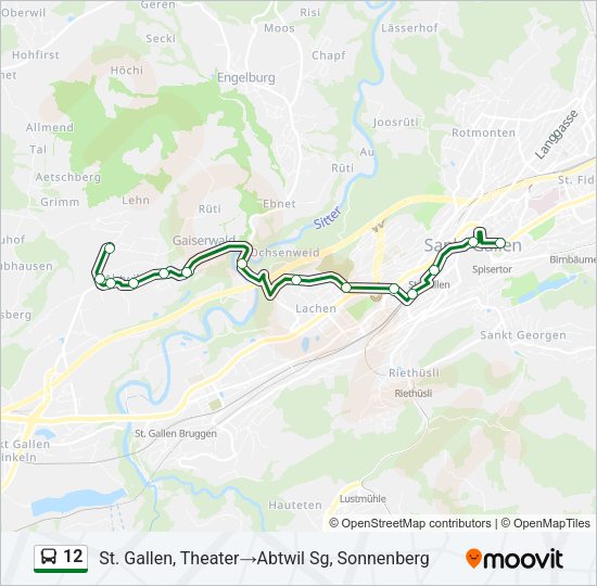 12 Bus Line Map