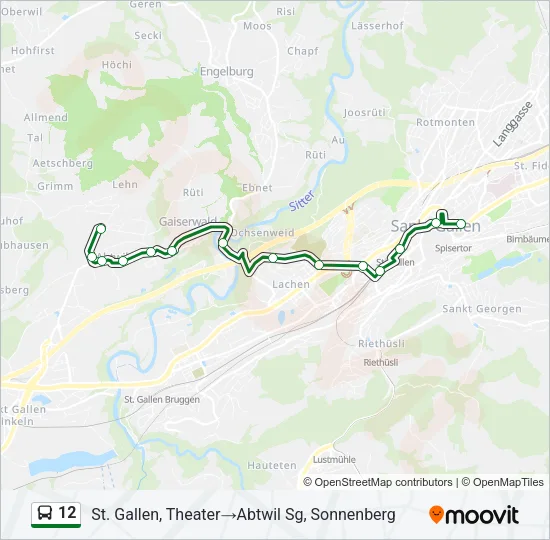 12 Bus Line Map