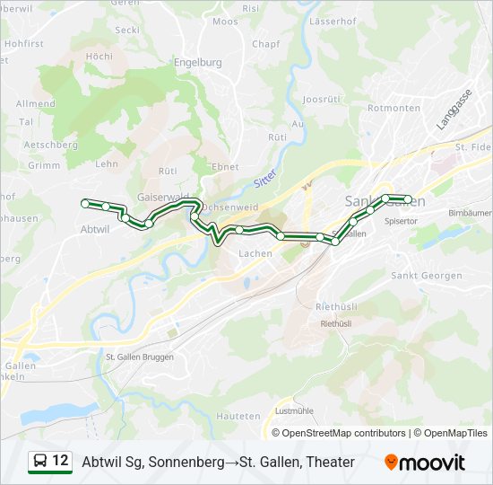 12 Bus Line Map