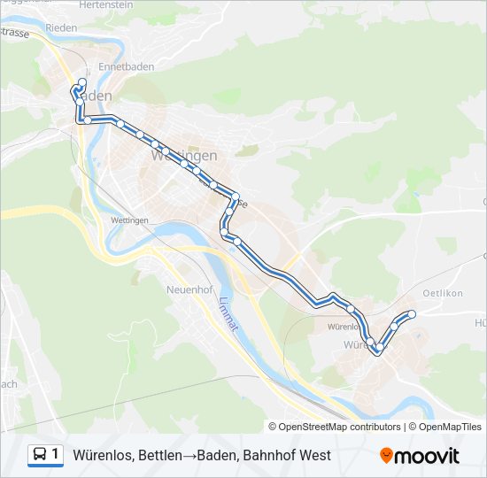 1 Bus Line Map