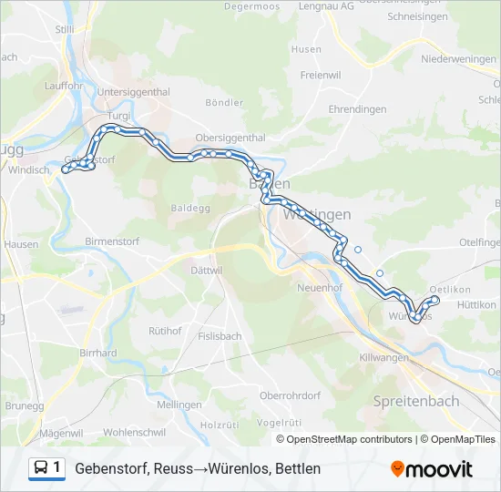 1 Bus Line Map