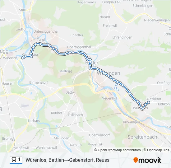1 Bus Line Map