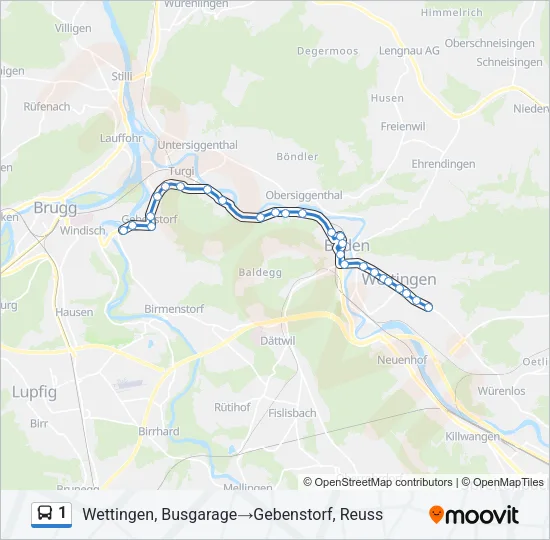1 Bus Line Map