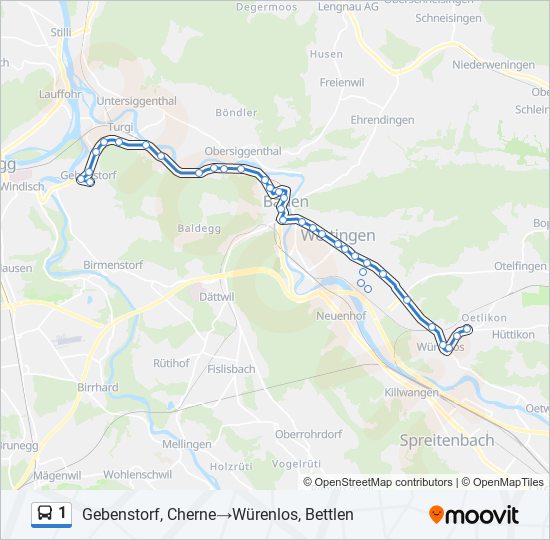 1 Bus Line Map