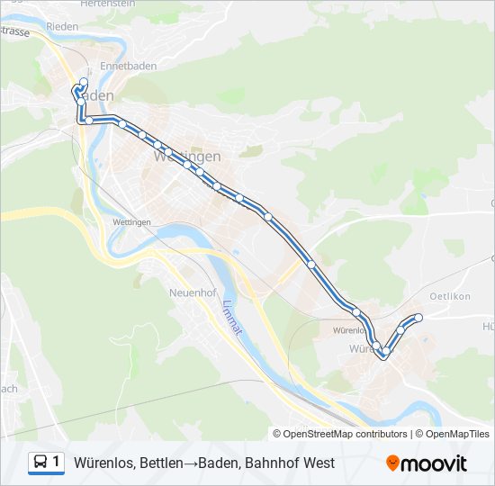 1 bus Line Map