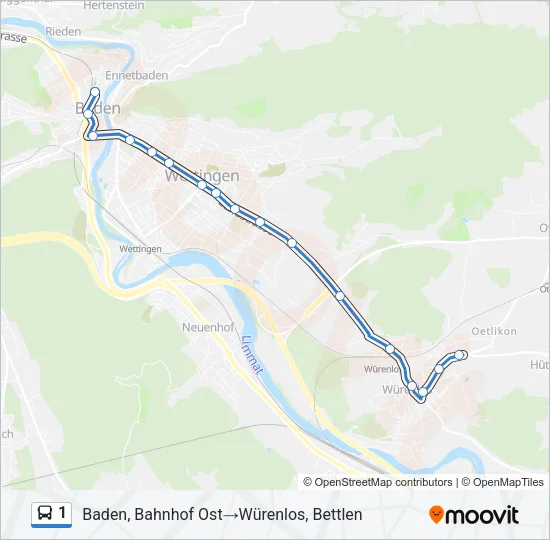 1 Bus Line Map